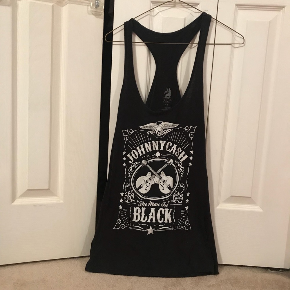 Johnny Cash man in black tank top
